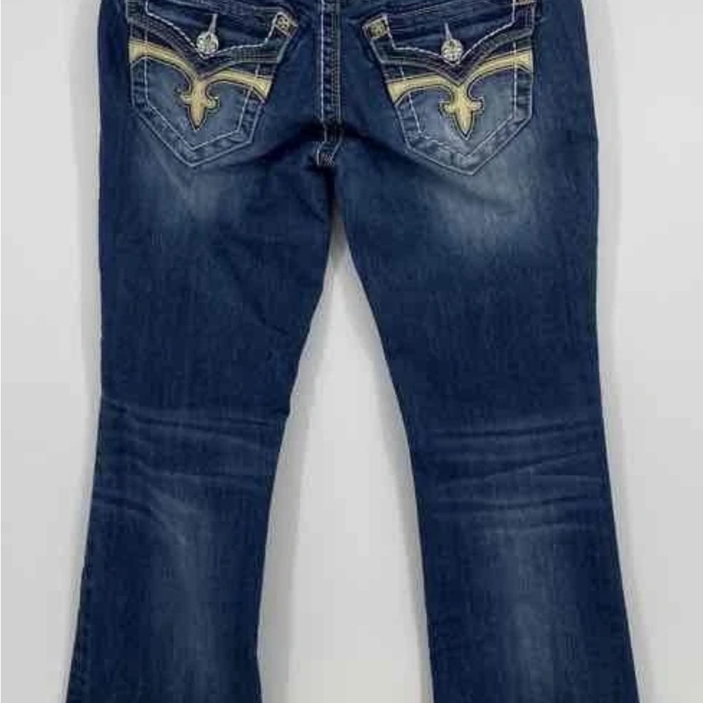 Rock revival Stylish Indigo Flare Jeans - Picture 2 of 11